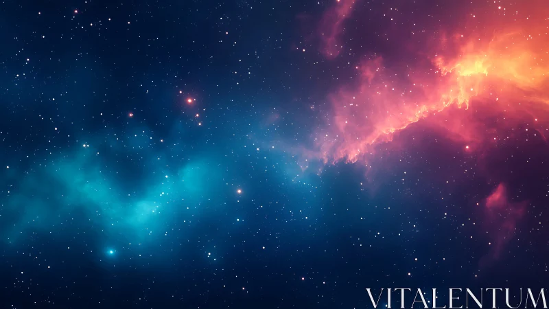 Dual-color interstellar nebula cloud in star-filled field.