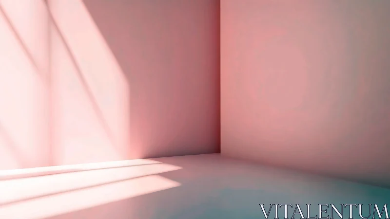 Soft morning light gently brightens a minimal pink corner