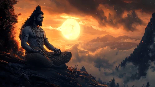 Sun-drenched sage carves stillness into a burning sky