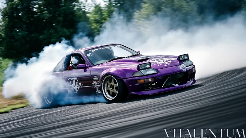 Purple drift missile sculpts wild smoke ribbons around the bend