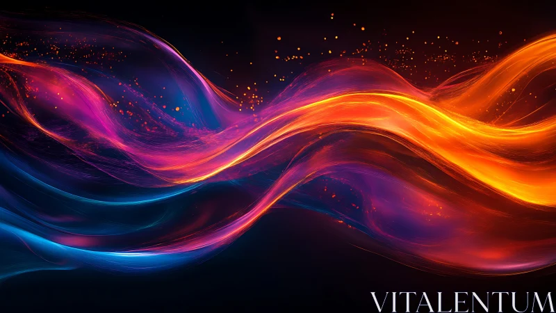 Flowing Ribbons of Light Cascade Across Darkness.