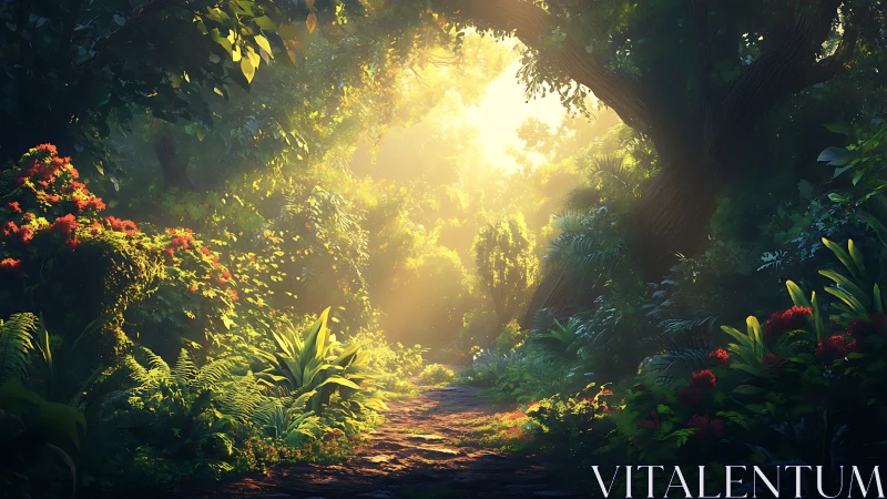 Radiant Portal Opens Through Luminous Jungle Canopy