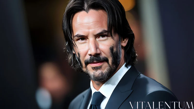 Brooding suited figure carves sharp focus from soft lights