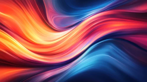 Luminous color waves flow in dynamic abstract motion