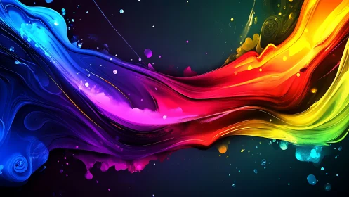 Runaway rainbow river swirling through midnight canvas.