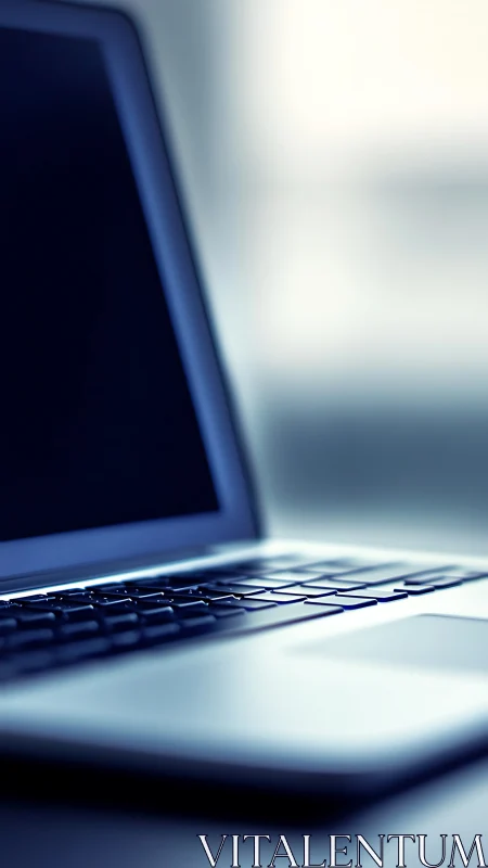 Calm laptop workspace with soft morning window light.