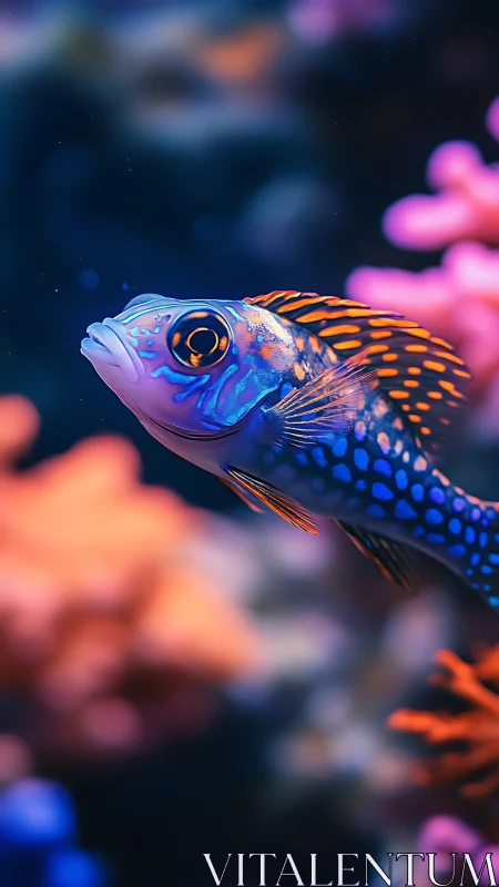 Gentle reef wanderer in glowing neon coral daydreams.