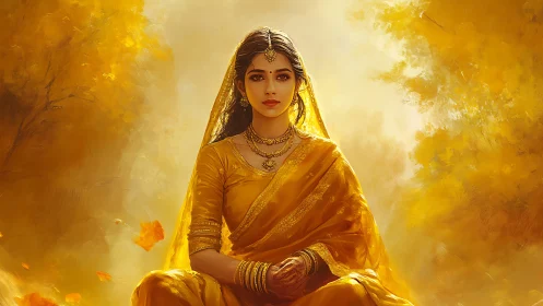 Golden dusk gathers quietly around the meditative queen