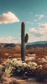 Desert sentry cactus salutes the soft-blooming evening sky