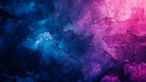 Gradient field shows blue to magenta abstract pigment flow