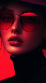 Crimson glow and red-tinted shades in a dreamy close-up.