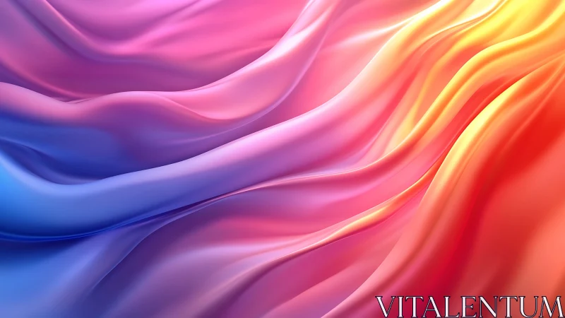 Silken sunrise waves in flowing pink, blue and ember light.