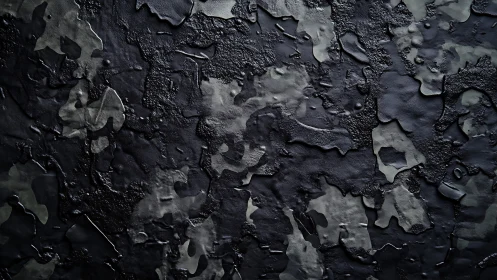 Dark camo texture reveals rugged, glossy industrial surface