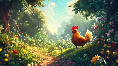 Golden Rooster's Garden Path.