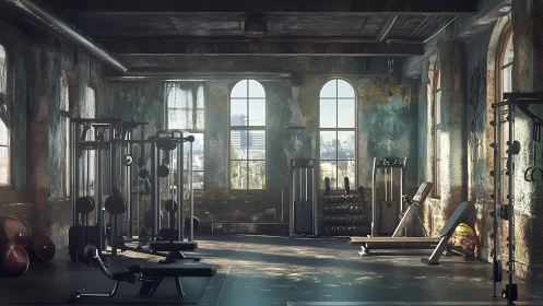 Sunlit rustbelt gym where old brick walls train ambition.