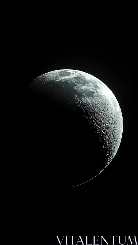 Moon&rsquo;s crescent edge emerges sharply from deep cosmic dark