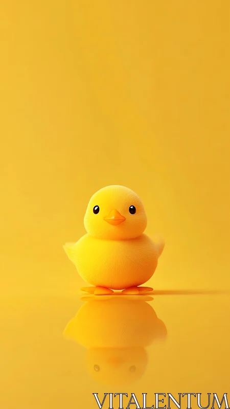 Sunny little duckling glowing in a golden yellow world.