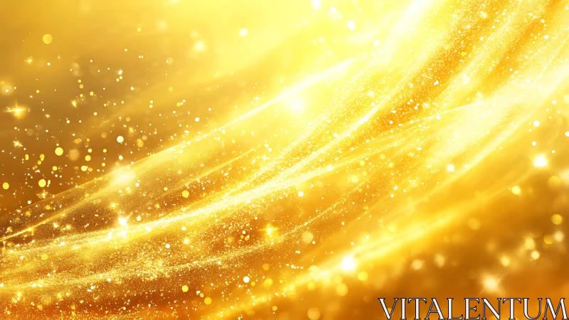 Radiant Golden Light Swirl with Sparkling Glitter Effect.