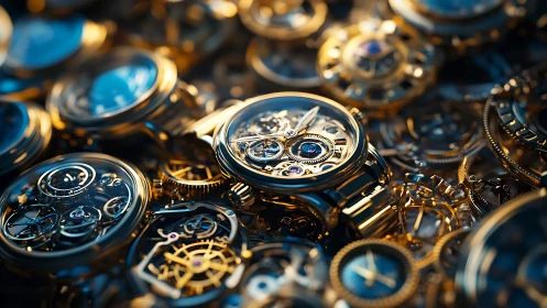 Mechanical luxury watches reveal illuminated skeleton movements