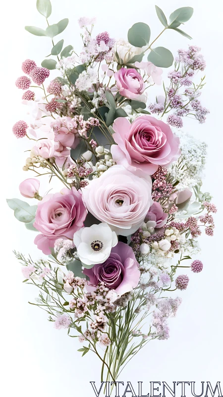 Luxe Floral Arrangement with Pink Roses and Eucalyptus