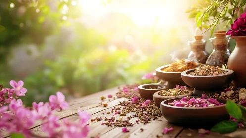 Sunlit garden spices and petals for slow, joyful living.