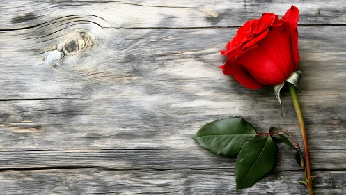 Crimson Romance Blooms Against Weathered Time