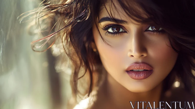 Soft sunlight lingers on a thoughtful woman’s expressive face