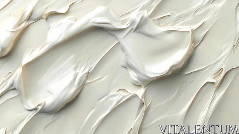 Smooth light-toned viscous material forms layered surface