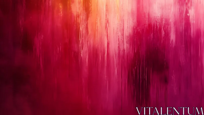 Vivid Abstract Painting With Dripping Pink and Orange Tones.