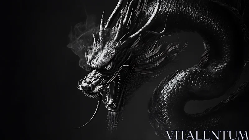 Midnight serpent coils from smoke and carves light from shadow