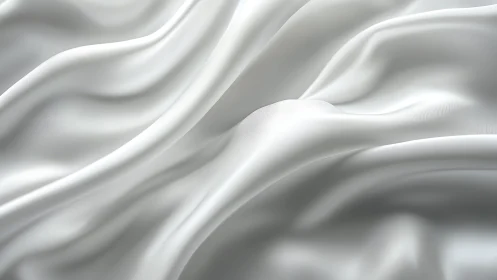 Elegant white silk fabric with soft flowing folds, photorealistic style.