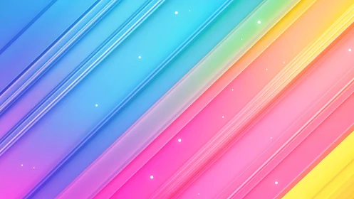Soft neon rainbow stripes glow gently with dreamy color
