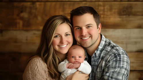 Contemporary Family Portrait: Three-Subject Composition with Warm Skin Tones