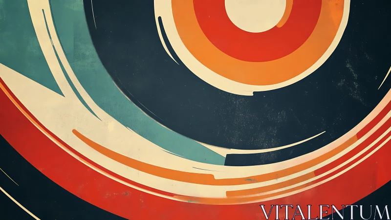 Orbiting color rings carve retro jazz across deep space