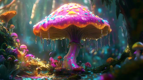 Glowing mushroom grove where daydreamers feel right at home.