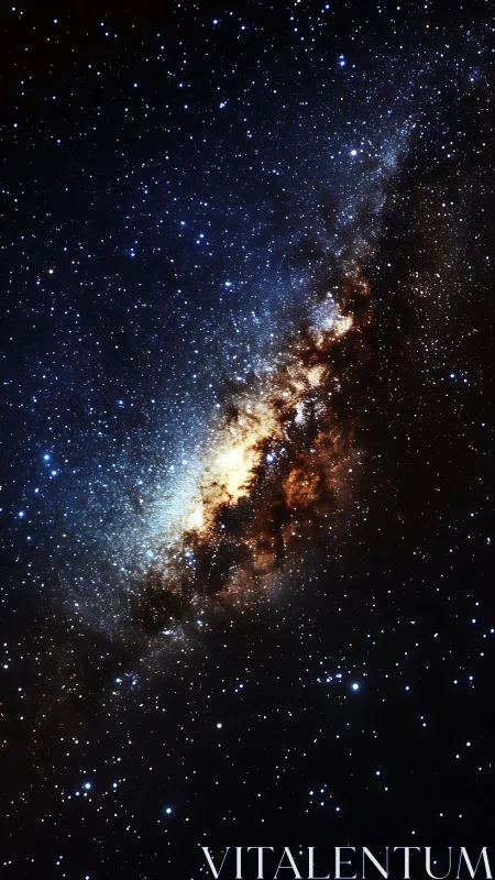 Dense star field with bright galactic band in night sky.