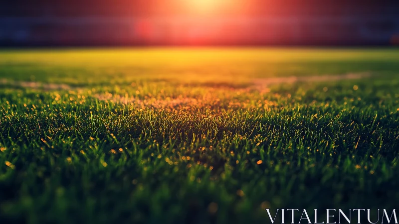 Sunlit sports field glowing with warm, peaceful energy.