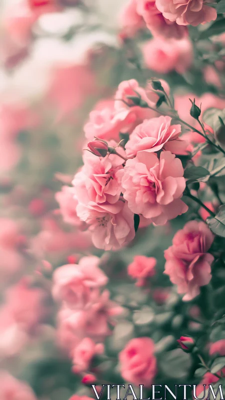 Enchanting Pink Roses in Soft Garden Light
