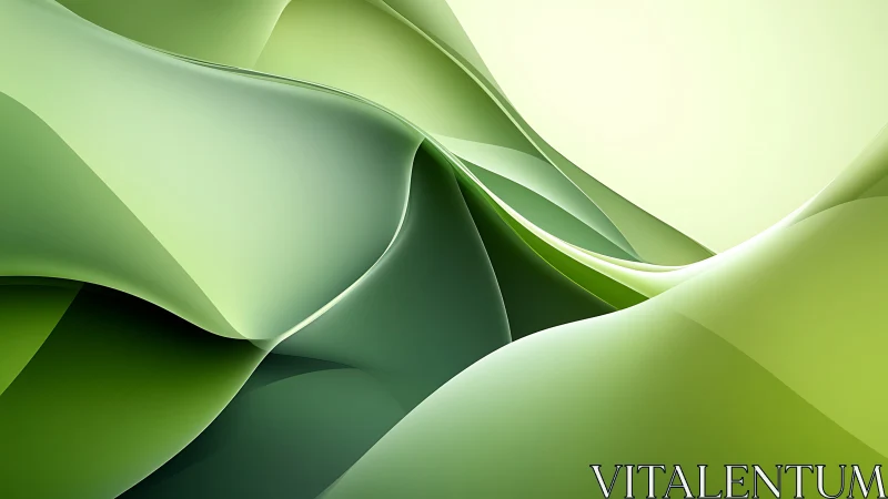 Layered green abstract waves in soft gradient light.