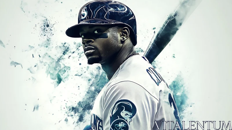 Confident baseball slugger ready to step into the spotlight.