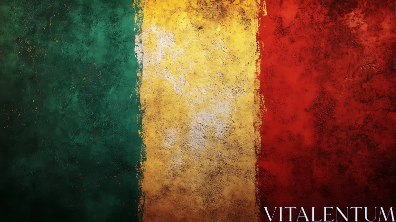 Textured tricolor wall evokes heritage with weathered warmth