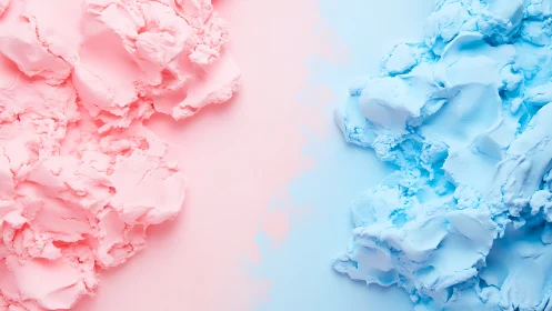 Dual pastel foam textures in mirrored pink and blue fields