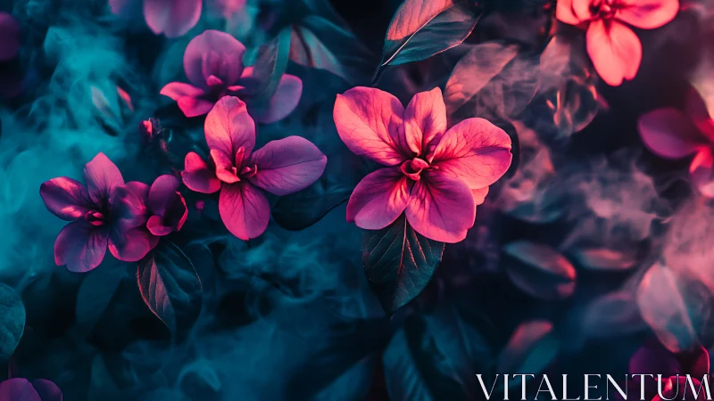 Neon Petals Bloom in Twilight Haze.