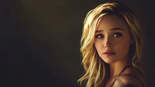 High-bit-depth portrait lighting on digitally rendered subject.