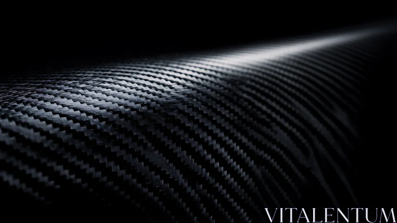 Curved carbon fiber surface with reflective woven texture.