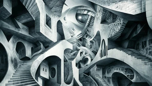 Labyrinth of impossible stairways and dreaming stone arches.