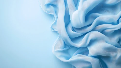 Flowing Silk Fabric Motion Study. Blue.
