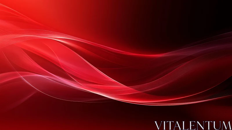 Flowing Abstract Red Wave Background with Modern Digital Style.