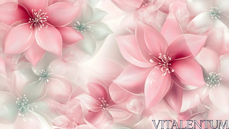 Soft Pink Floral Composition with Layered Petals.