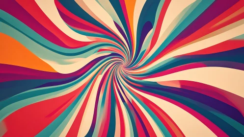 Vibrant abstract vortex of swirling multicolor ribbons.